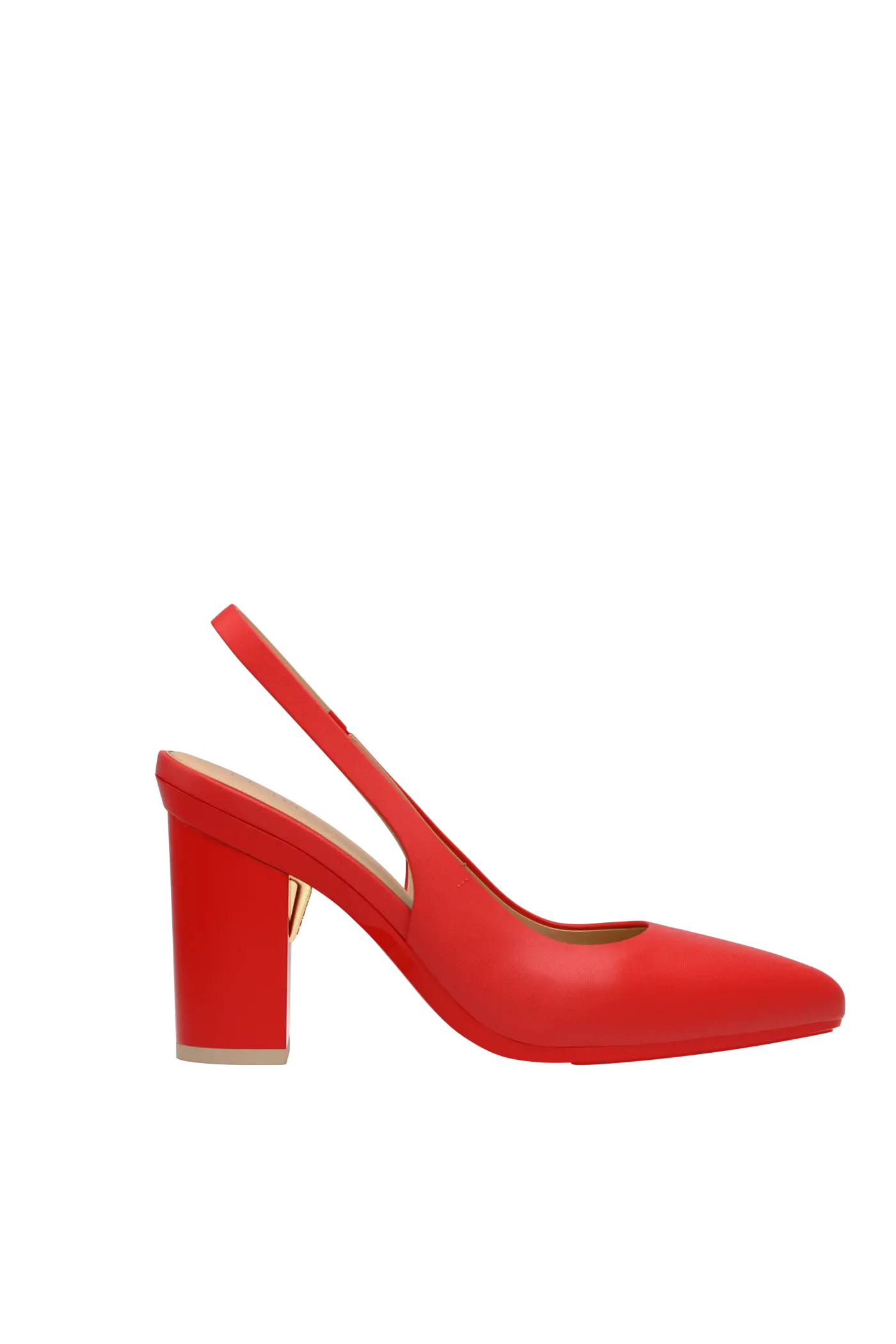 The Slingback - Cherry Red Leather 4 Block