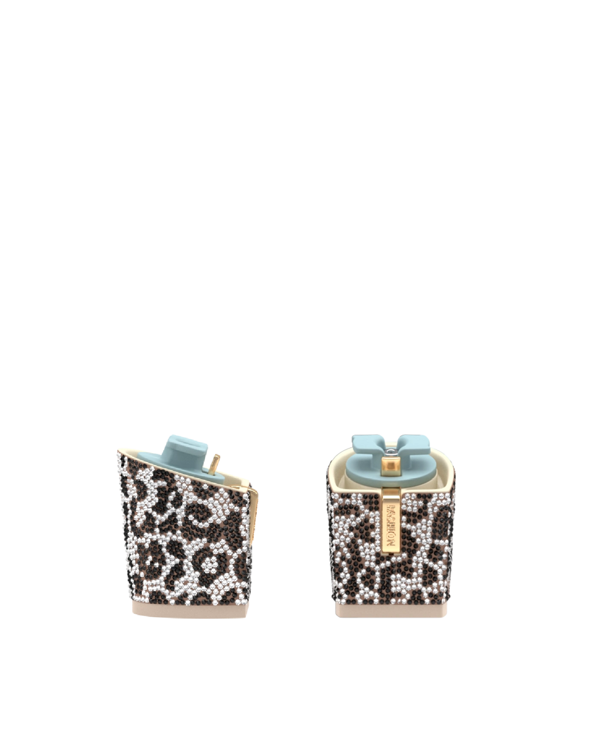 Block Heel Kit 3 Snow Leopard Rhinestone, 3-inch interchangeable block heel. Pashion convertible heels go from heel to flat and are customizable with interchangeable heel kits.