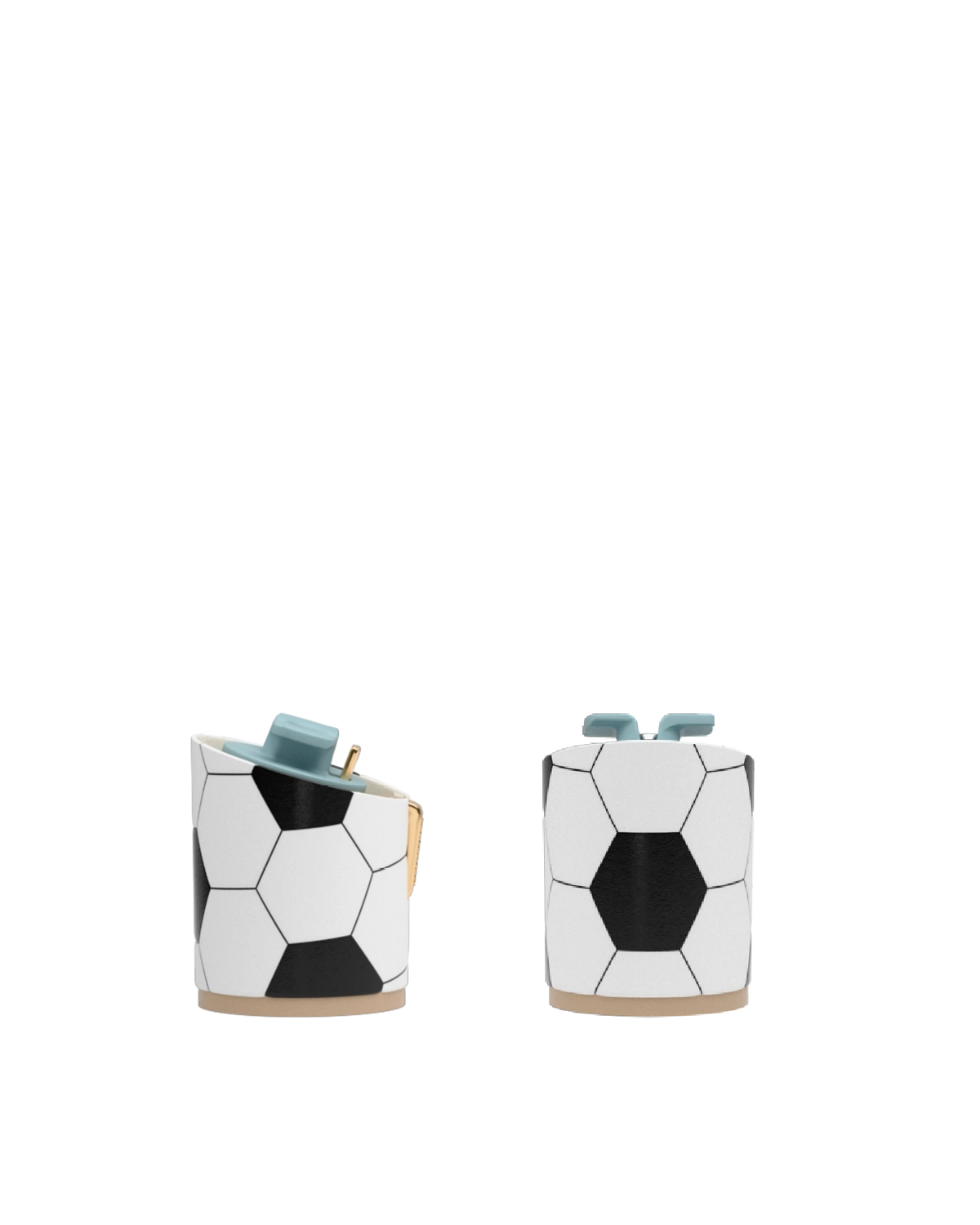 Cylinder Block Heel Kit 3 Soccer Ball, back view. Pashion convertible heels go from heel to flat and are customizable with interchangeable heel kits.