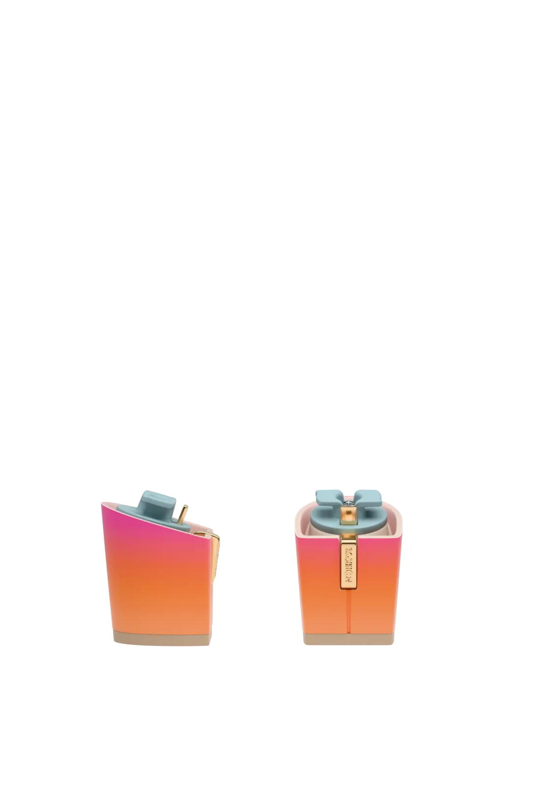 pair of orange and pink ombre block heel
