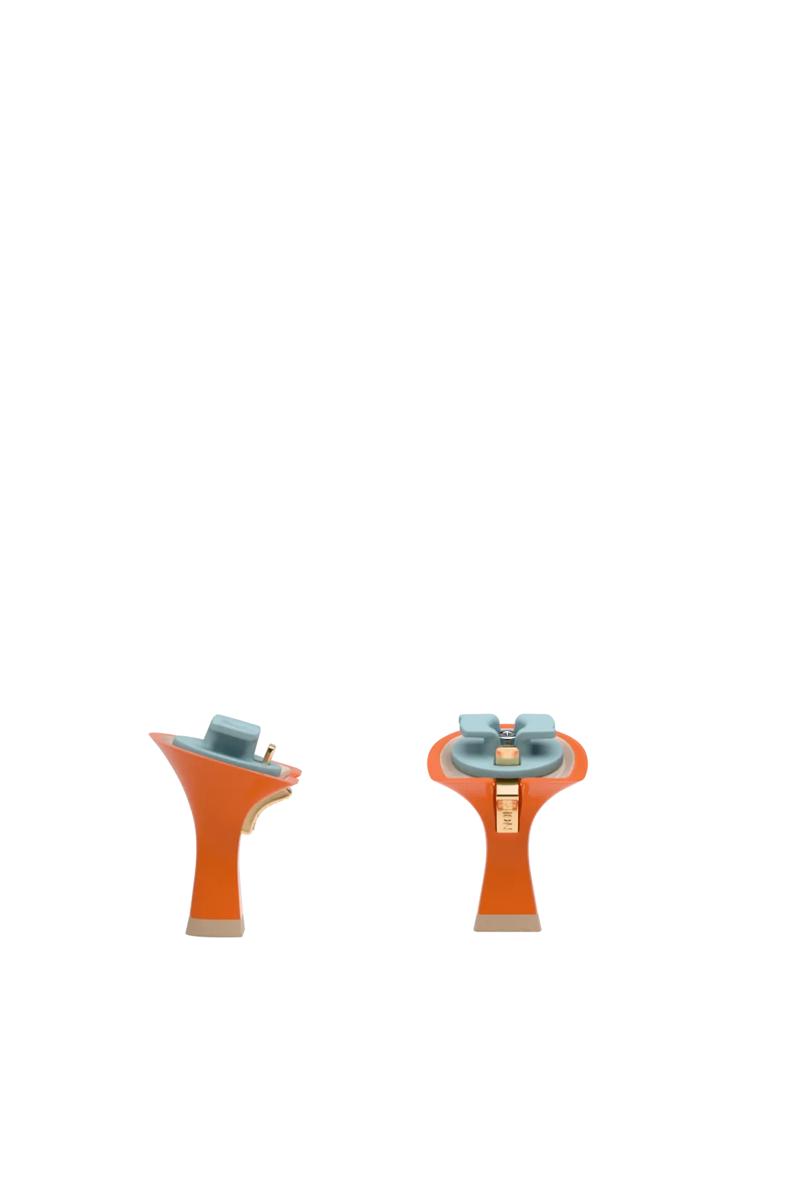 pair of orange flare stiletto heel kit for convertible heels