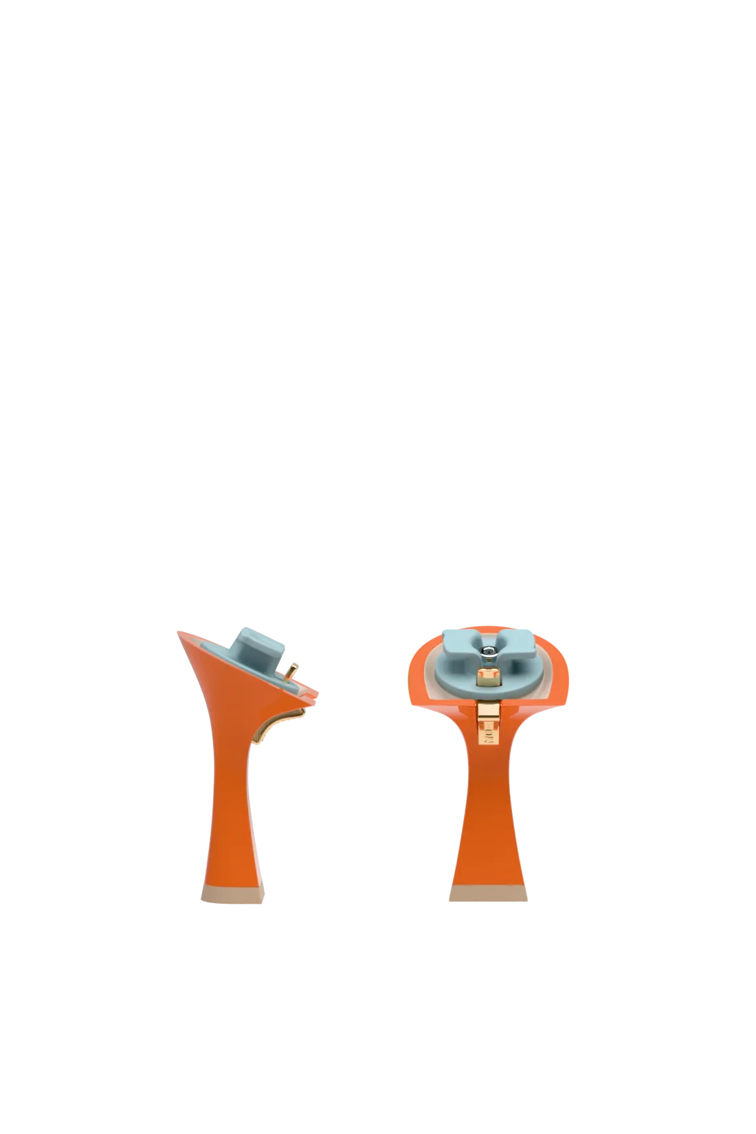 pair of orange flare stiletto heel kit for convertible heels