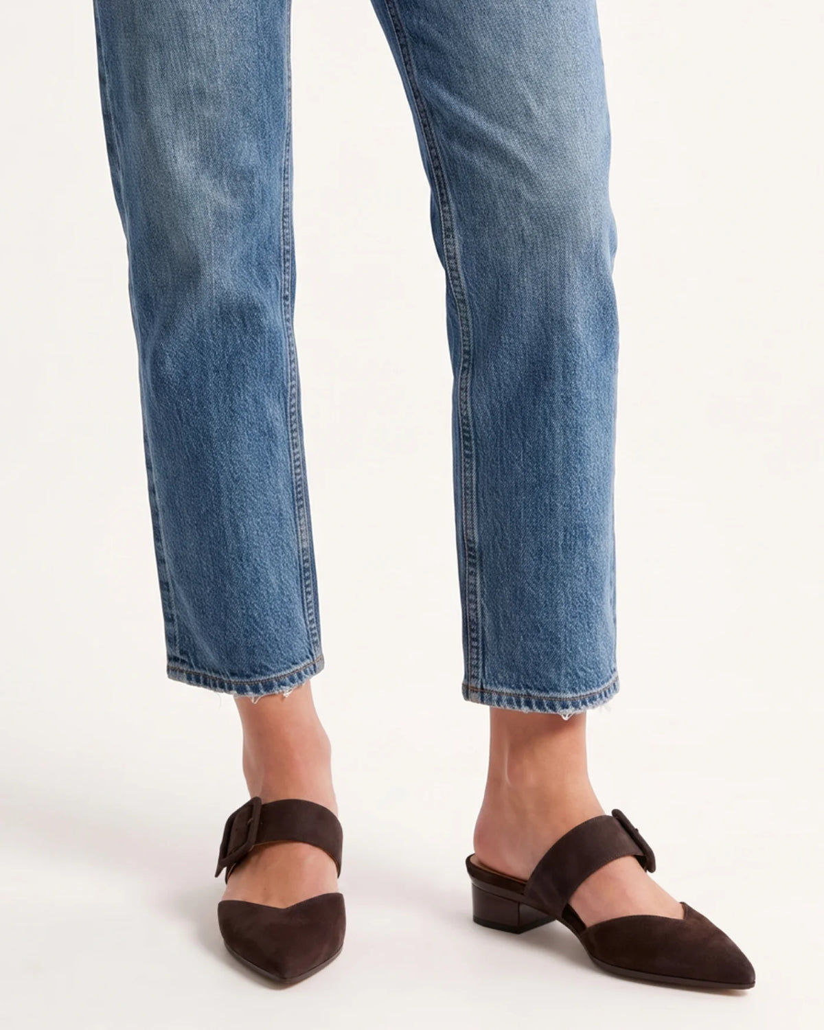 The Valerie Mule - Chocolate Suede 4 Stiletto