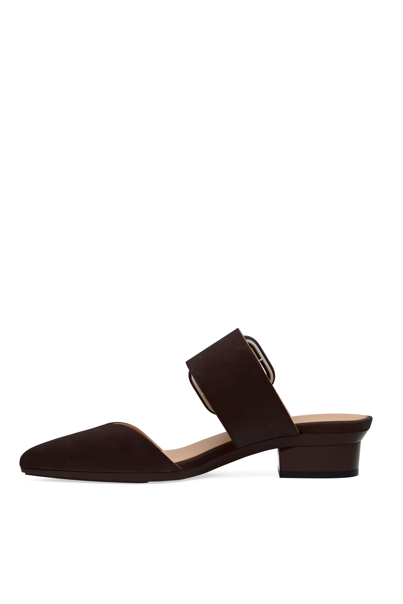 The Valerie Mule - Chocolate Suede Flat