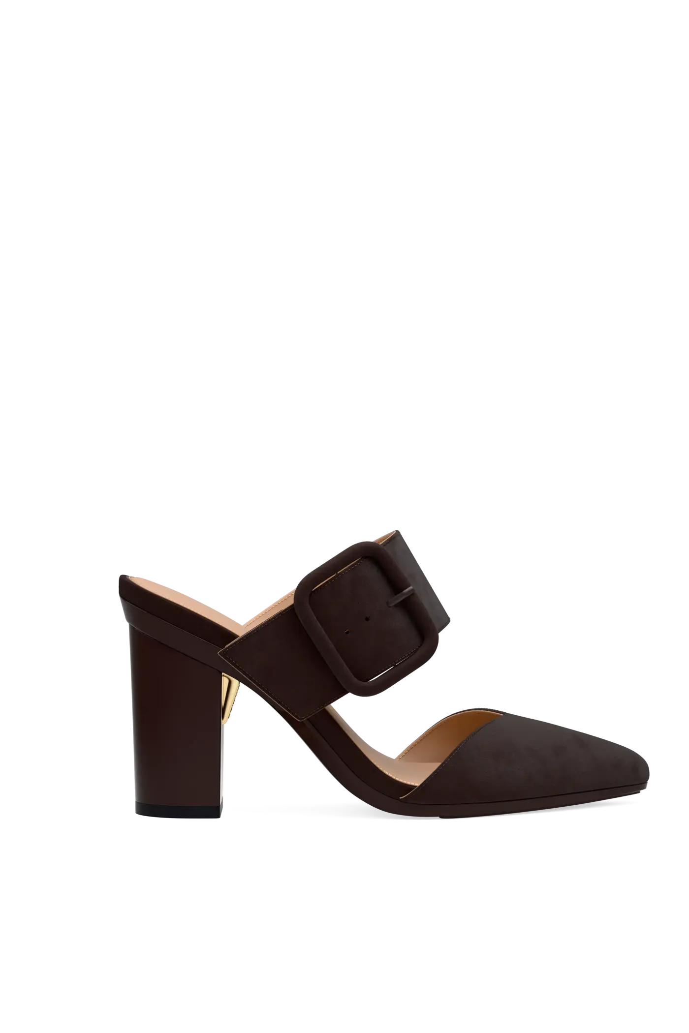 The Valerie Mule - Chocolate Suede 4 Block
