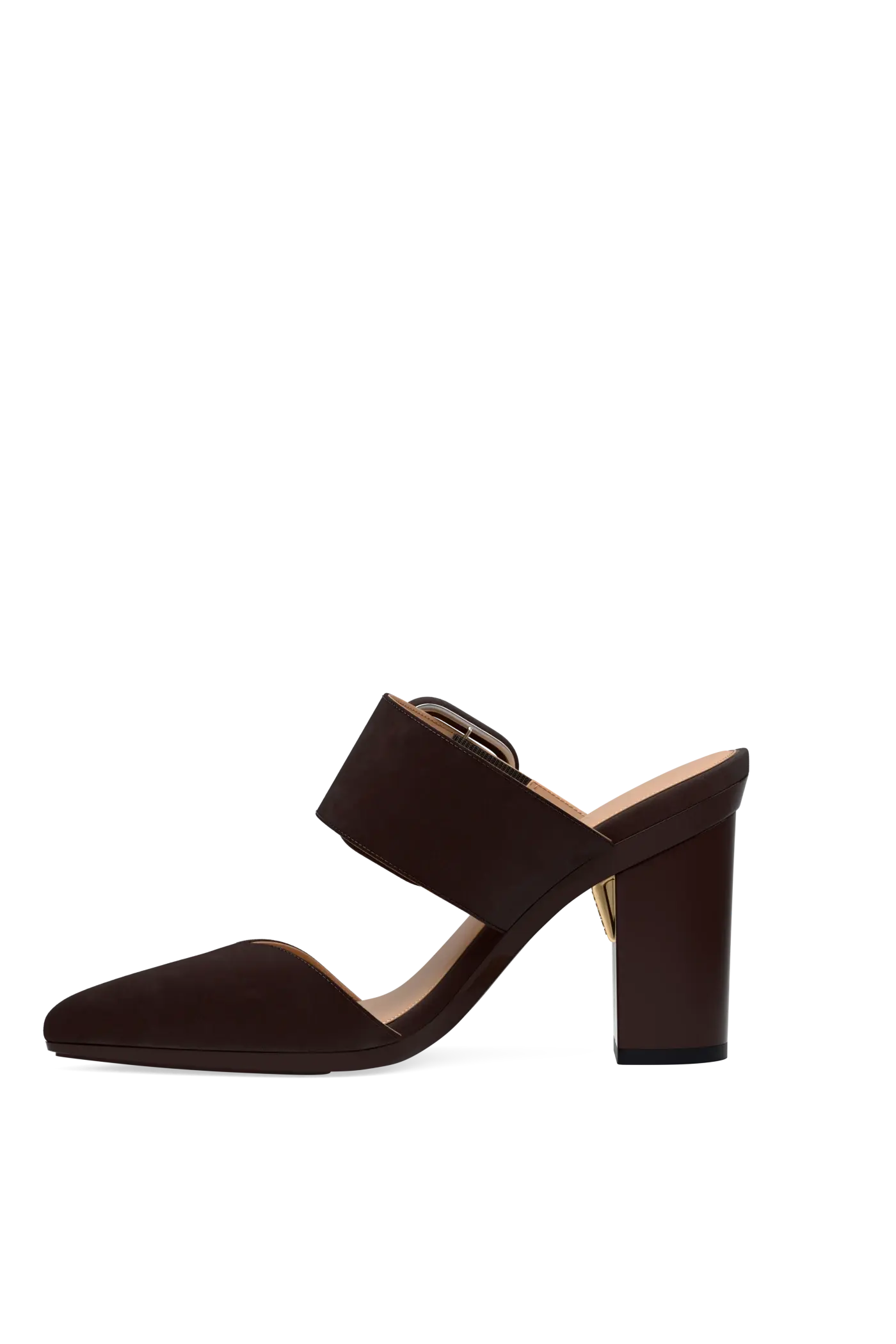 The Valerie Mule - Chocolate Suede 4 Block