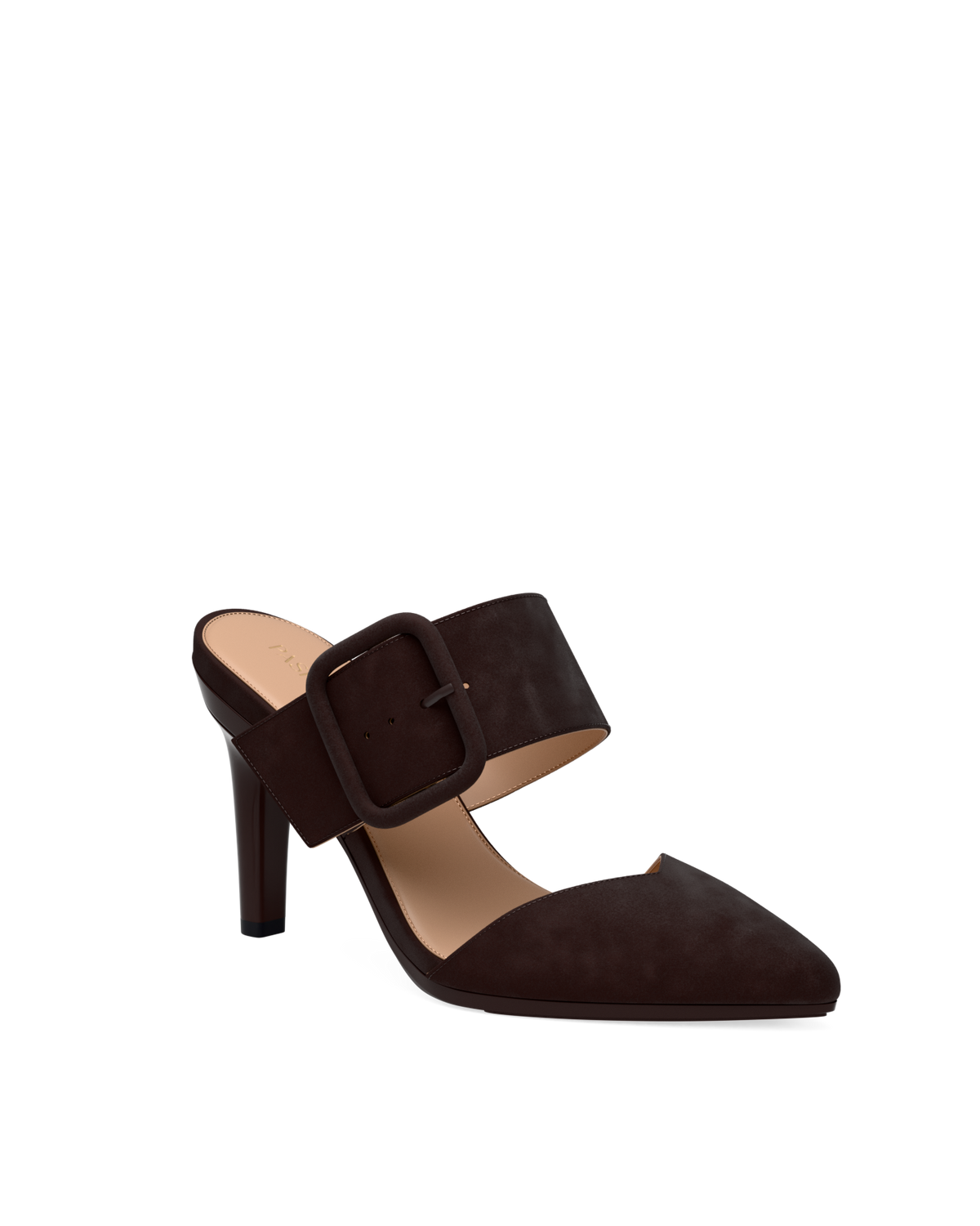 The Valerie Mule - Chocolate Suede 4 Stiletto