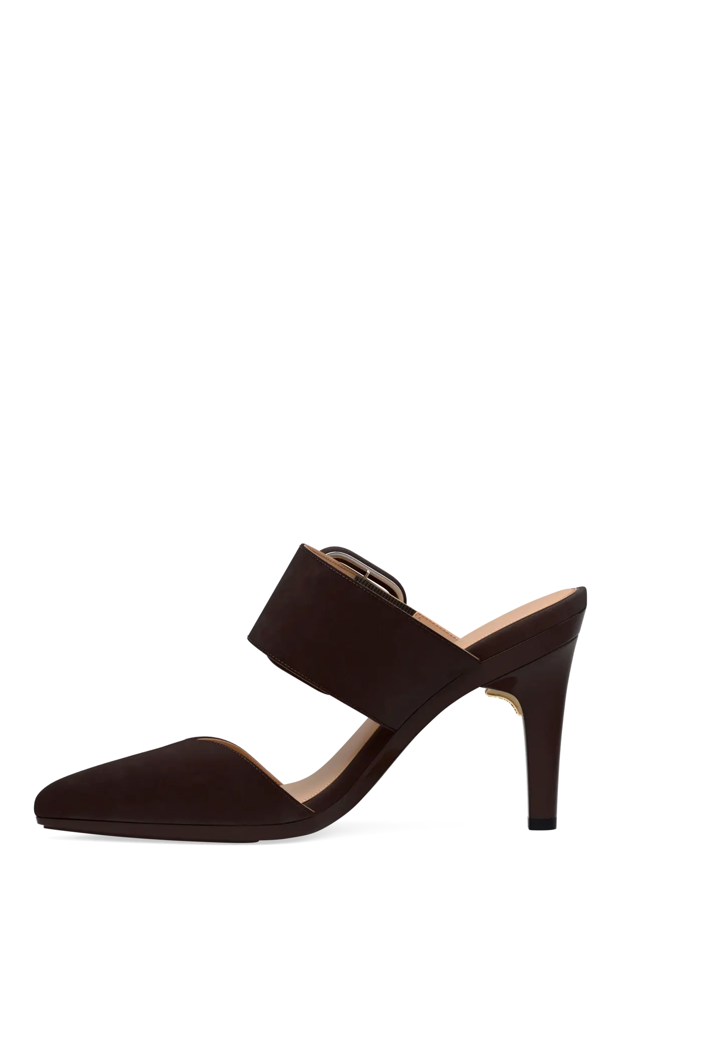 The Valerie Mule - Chocolate Suede 4 Stiletto