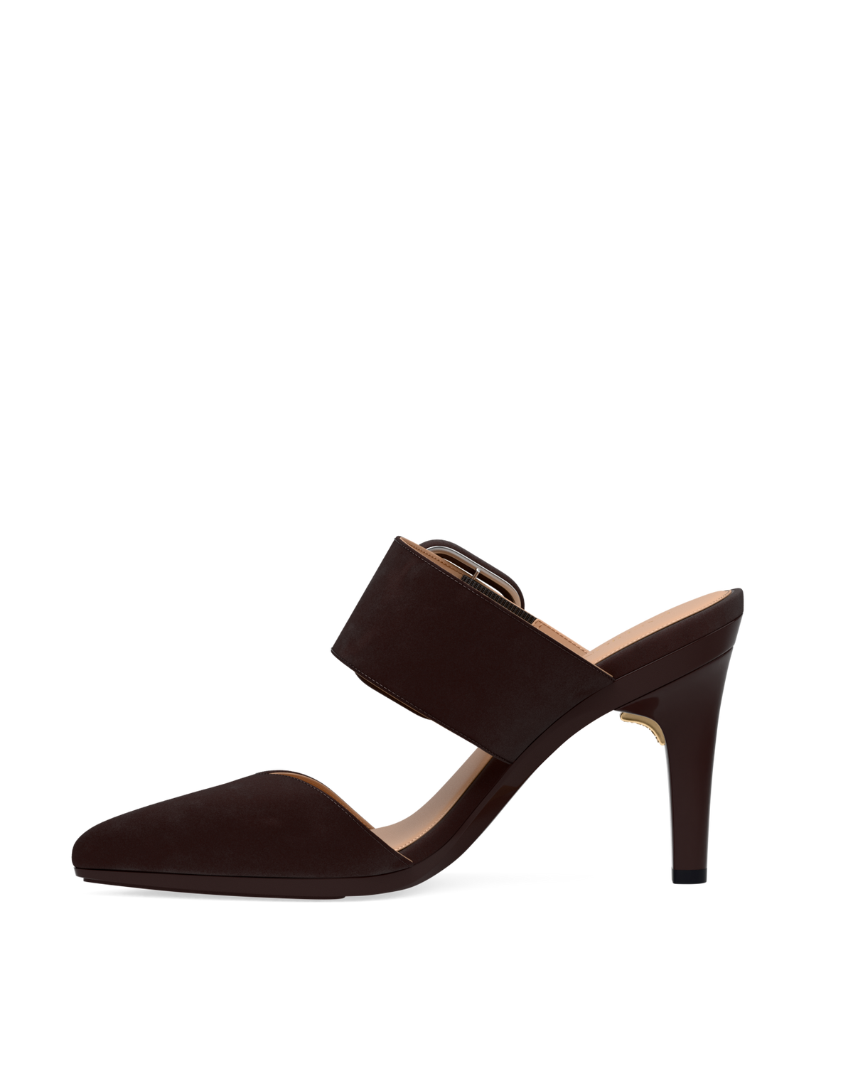 The Valerie Mule - Chocolate Suede 4 Stiletto