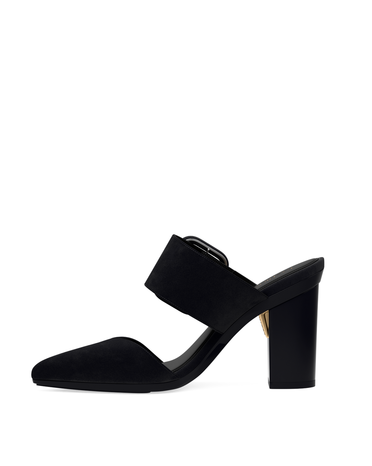 The Valerie Mule - Coal Black Suede 4 Block