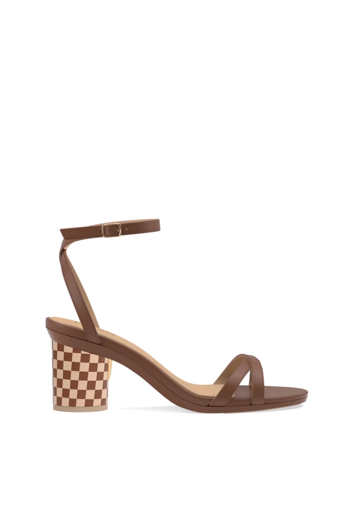 Cylinder Block Heel Kit 3 Checker Walnut & Sand