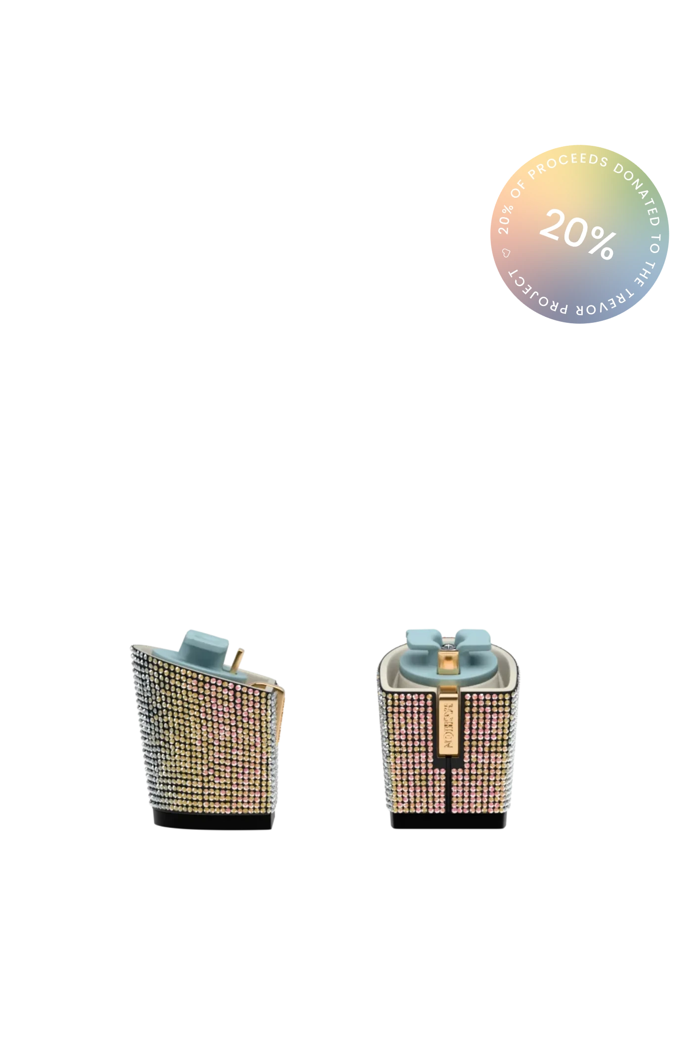 Block Heel Kit 3 Coal Iridescent Rhinestone