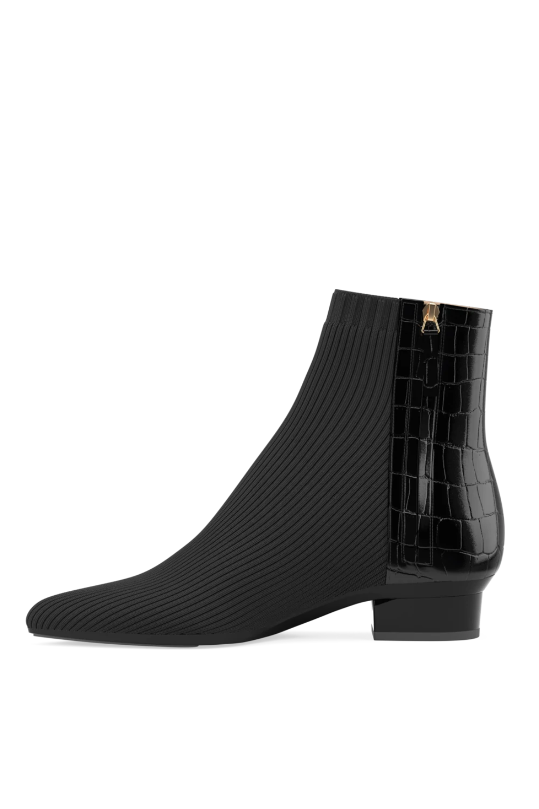 The Bootie - Coal Crocodile & Knit