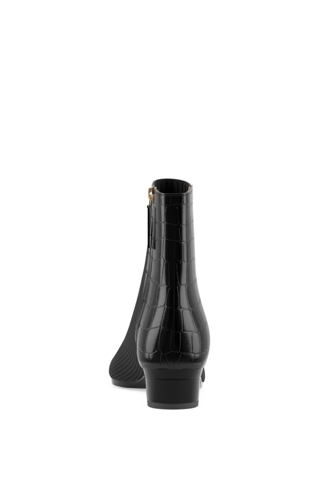 The Bootie - Coal Crocodile & Knit