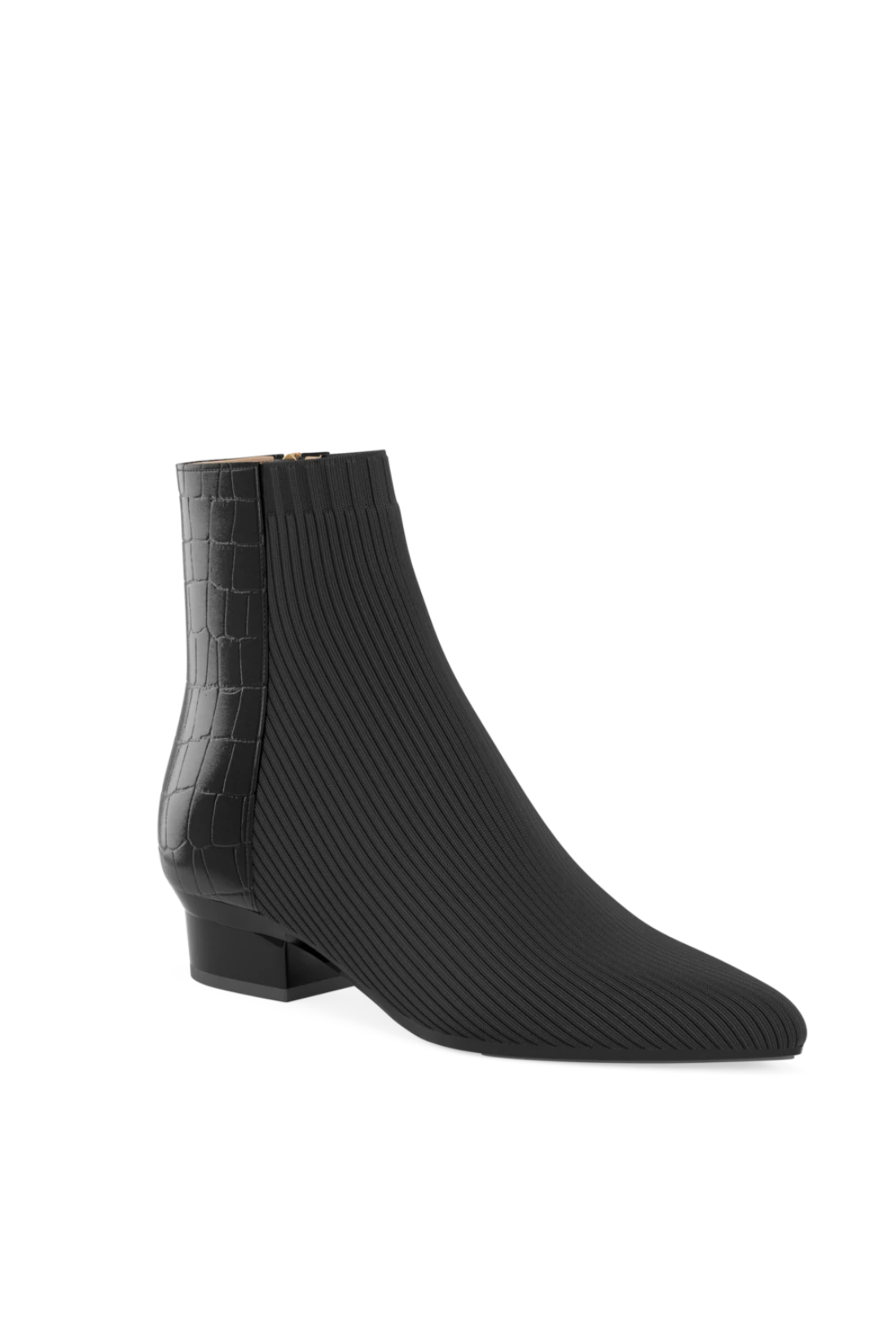 The Bootie - Coal Crocodile & Knit