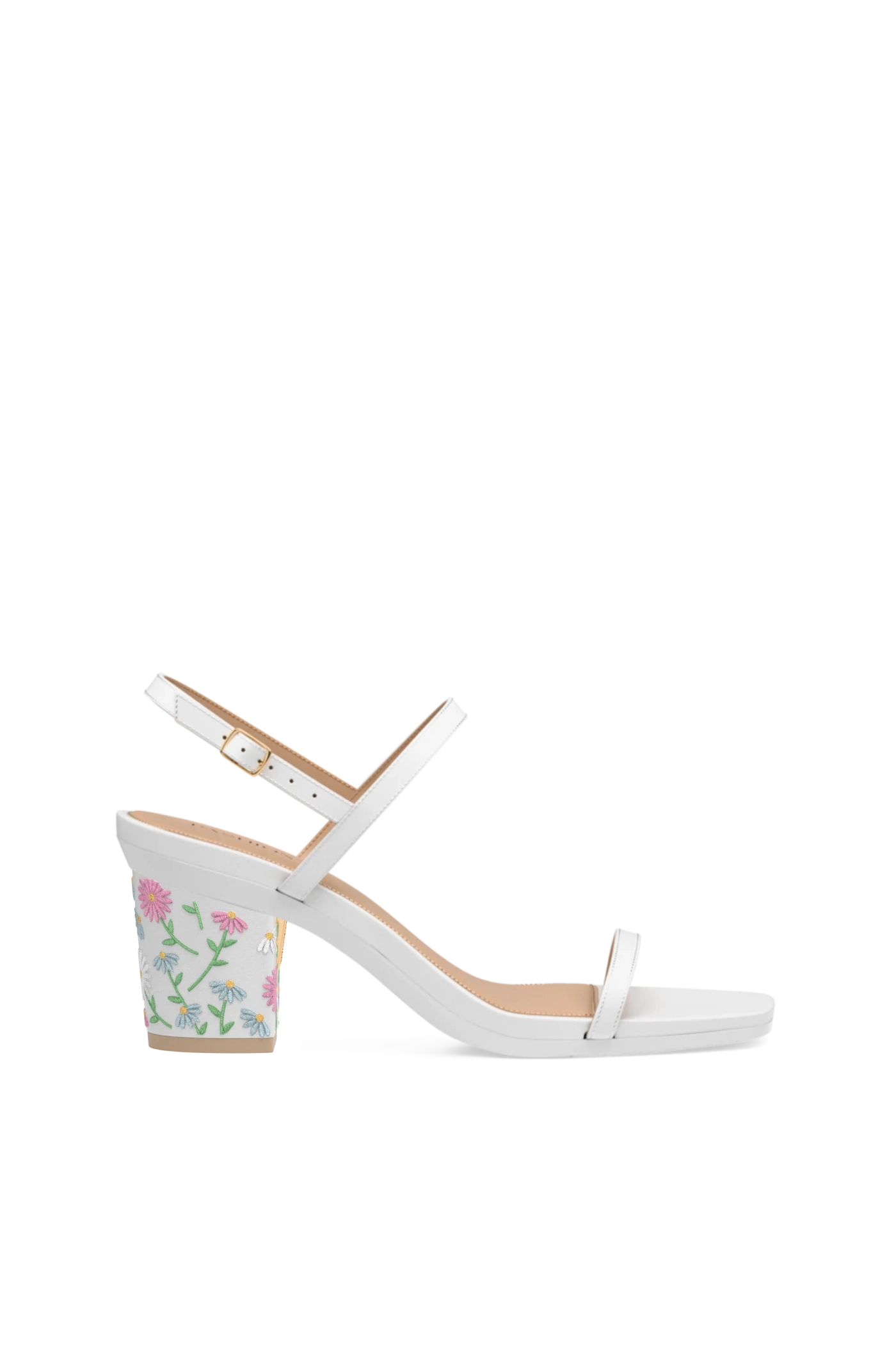 Block Heel Kit 3 White Daisy Embroidery
