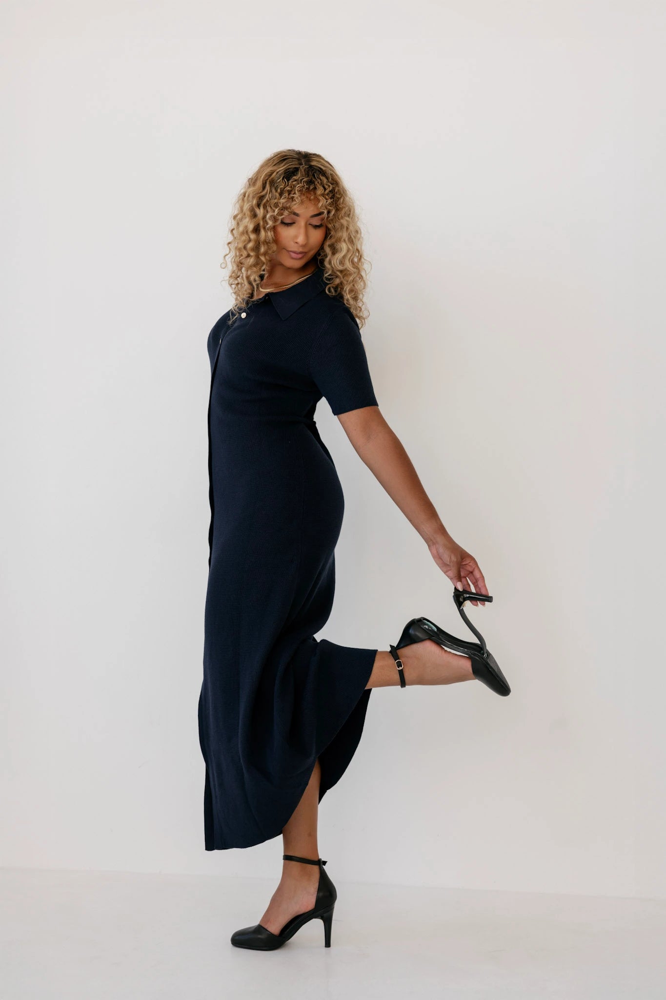 The Margot - Coal Leather 4 Stiletto