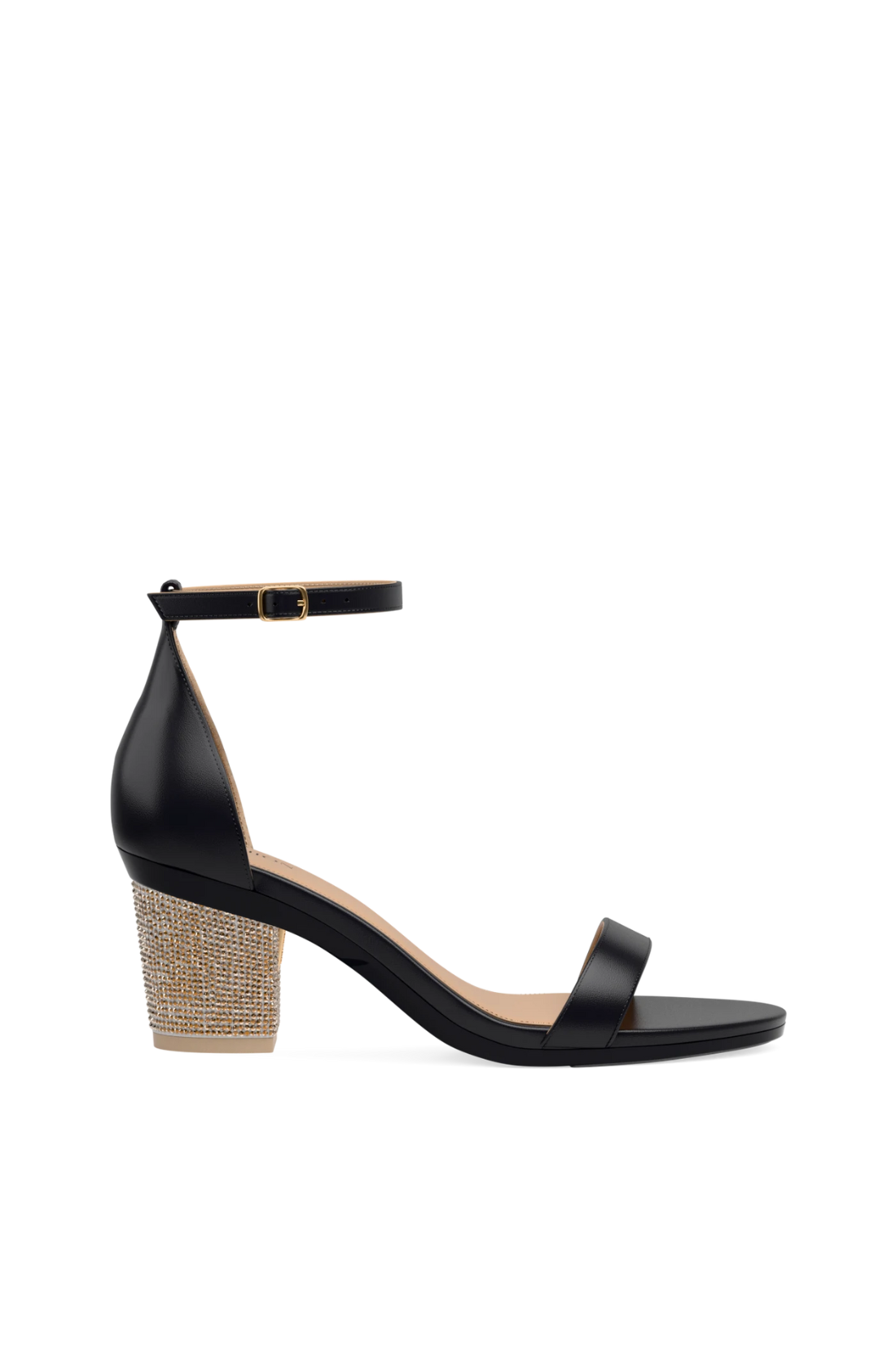 Block Heel Kit 3 Gold Rhinestone