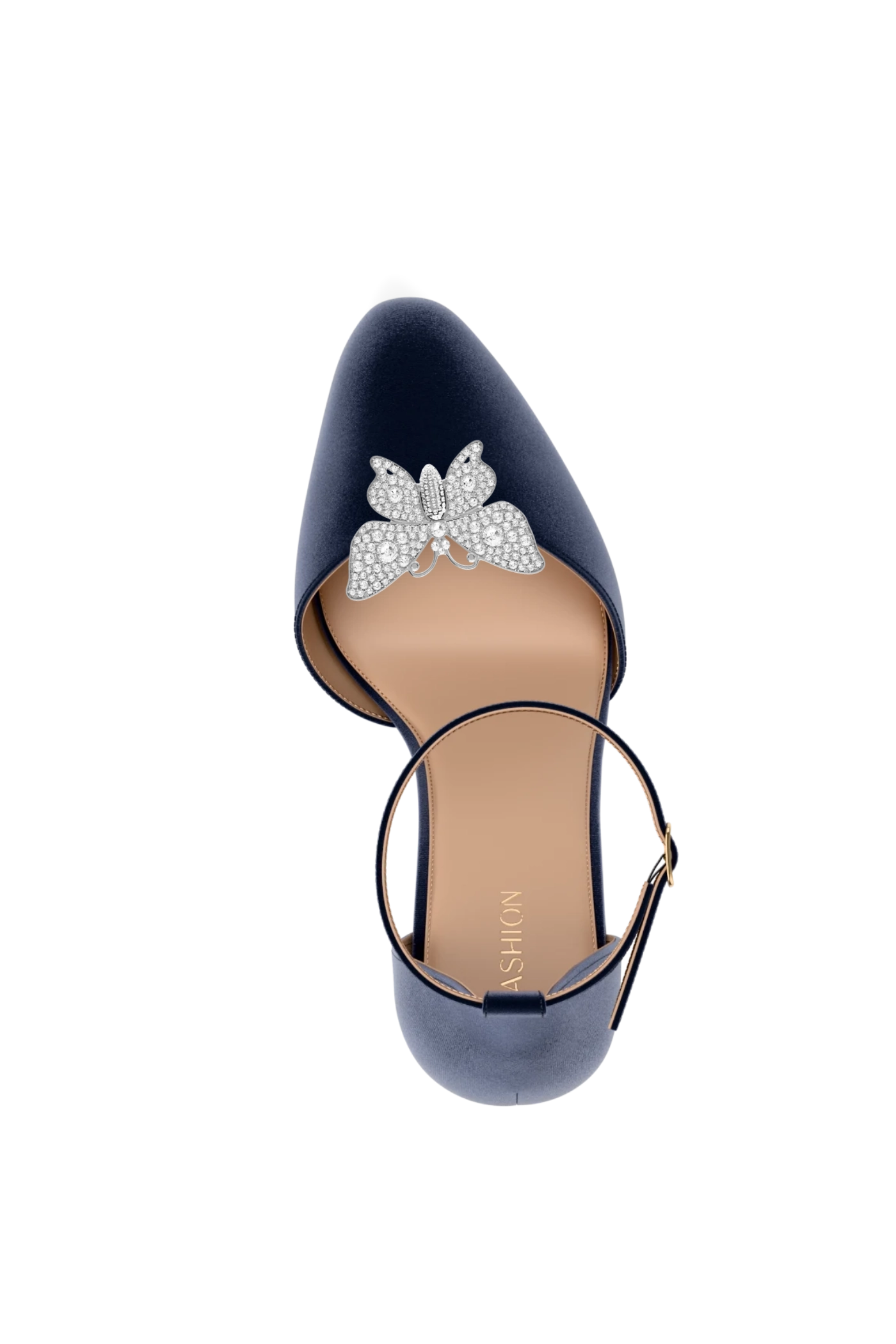 Rhinestone Butterfly Silver Toe - Final Sale
