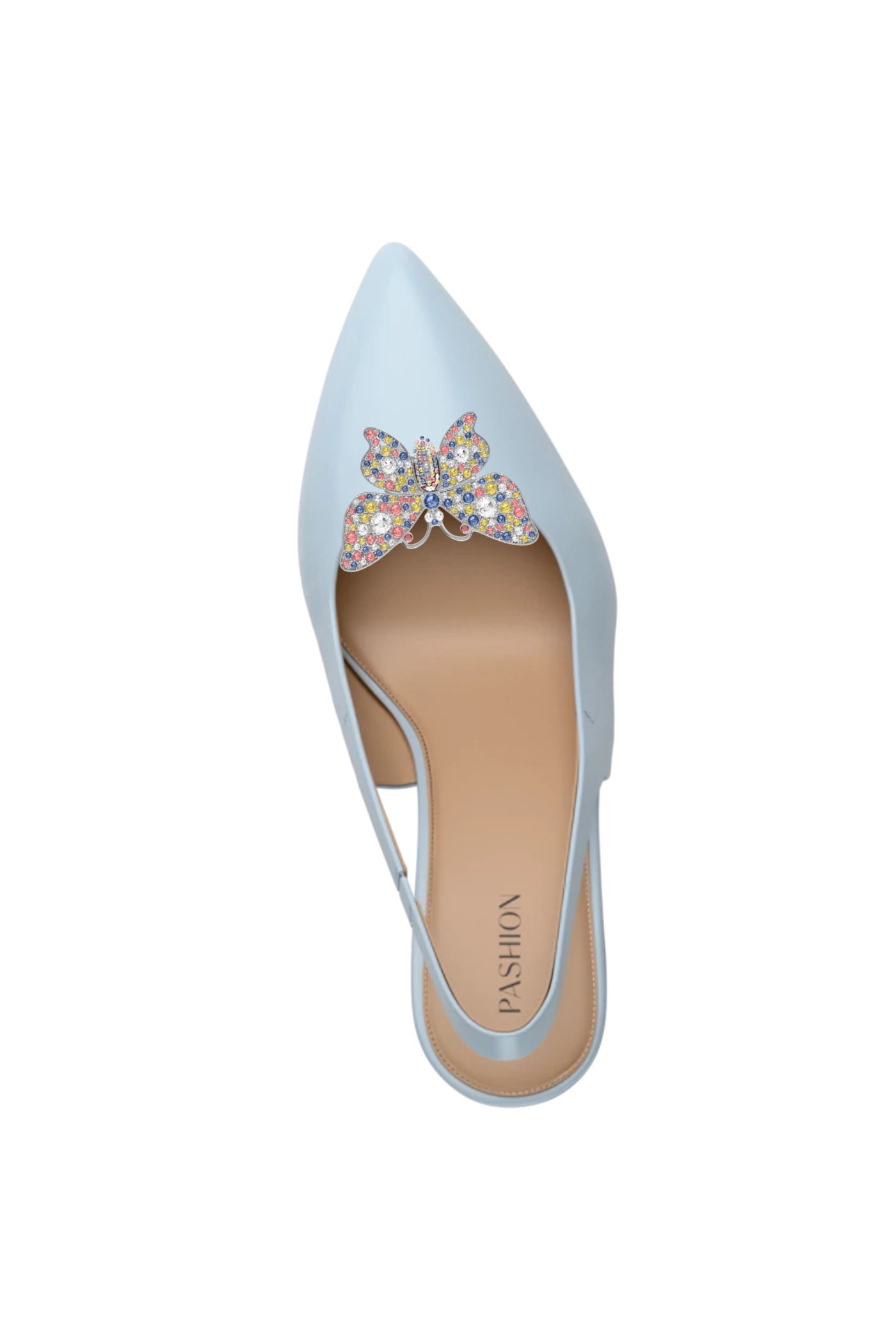 Rhinestone Butterfly Silver Multi Toe Clip - Final Sale