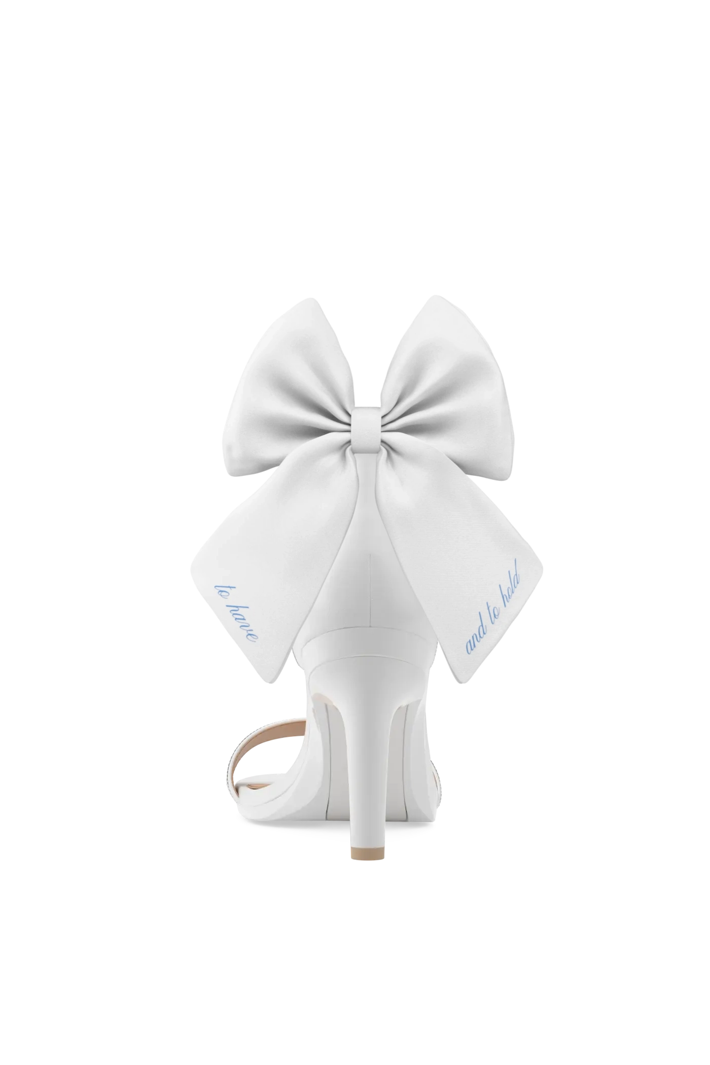 Personalized Ankle Bow White Satin Clip