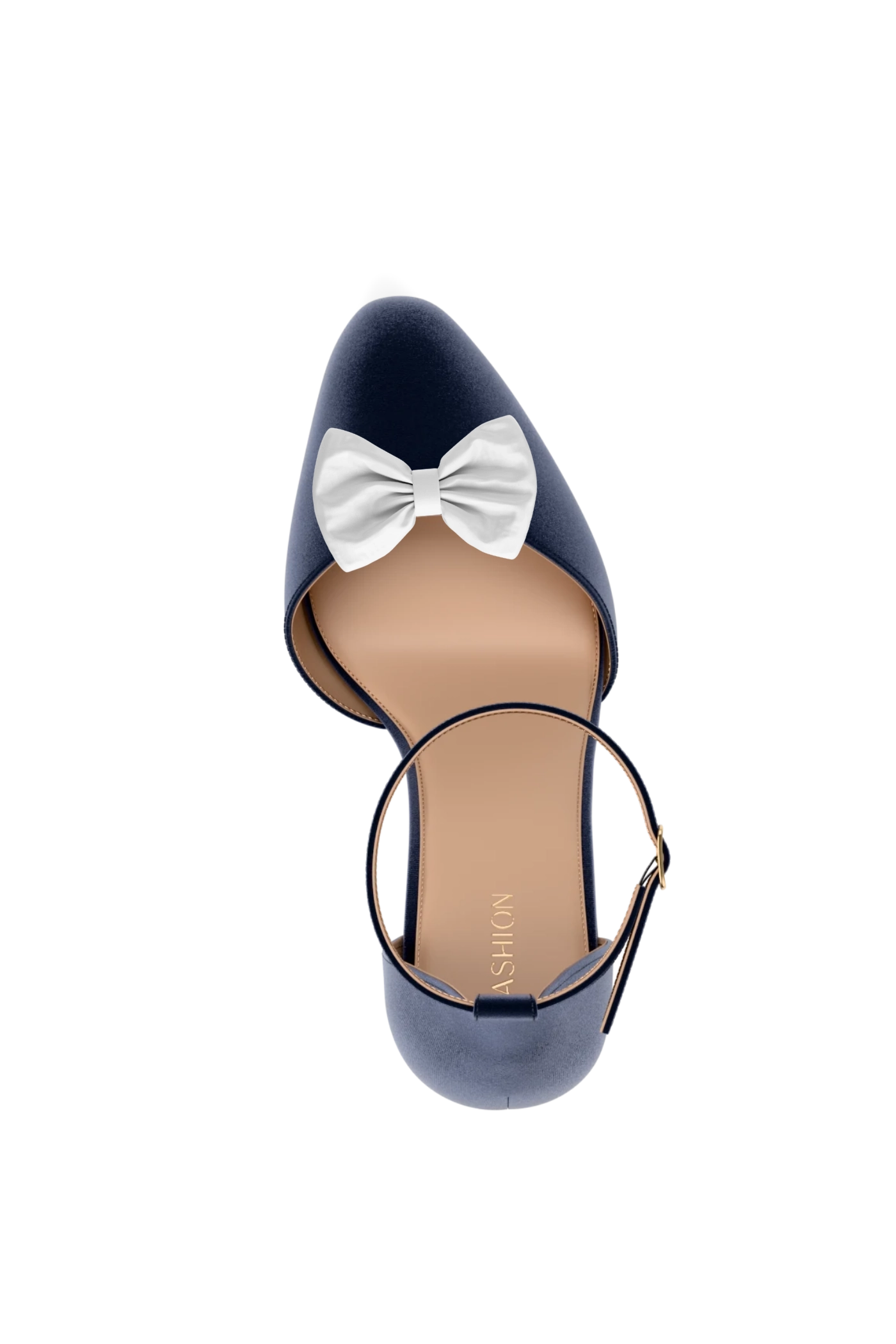 Mini Bow White Satin Toe Clip