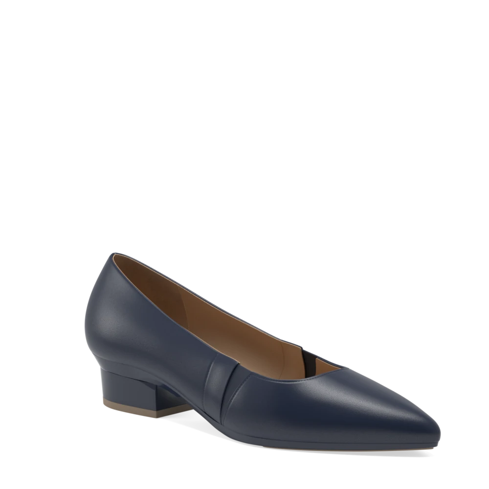 The Panel Pump - Navy Leather - FINAL SALE