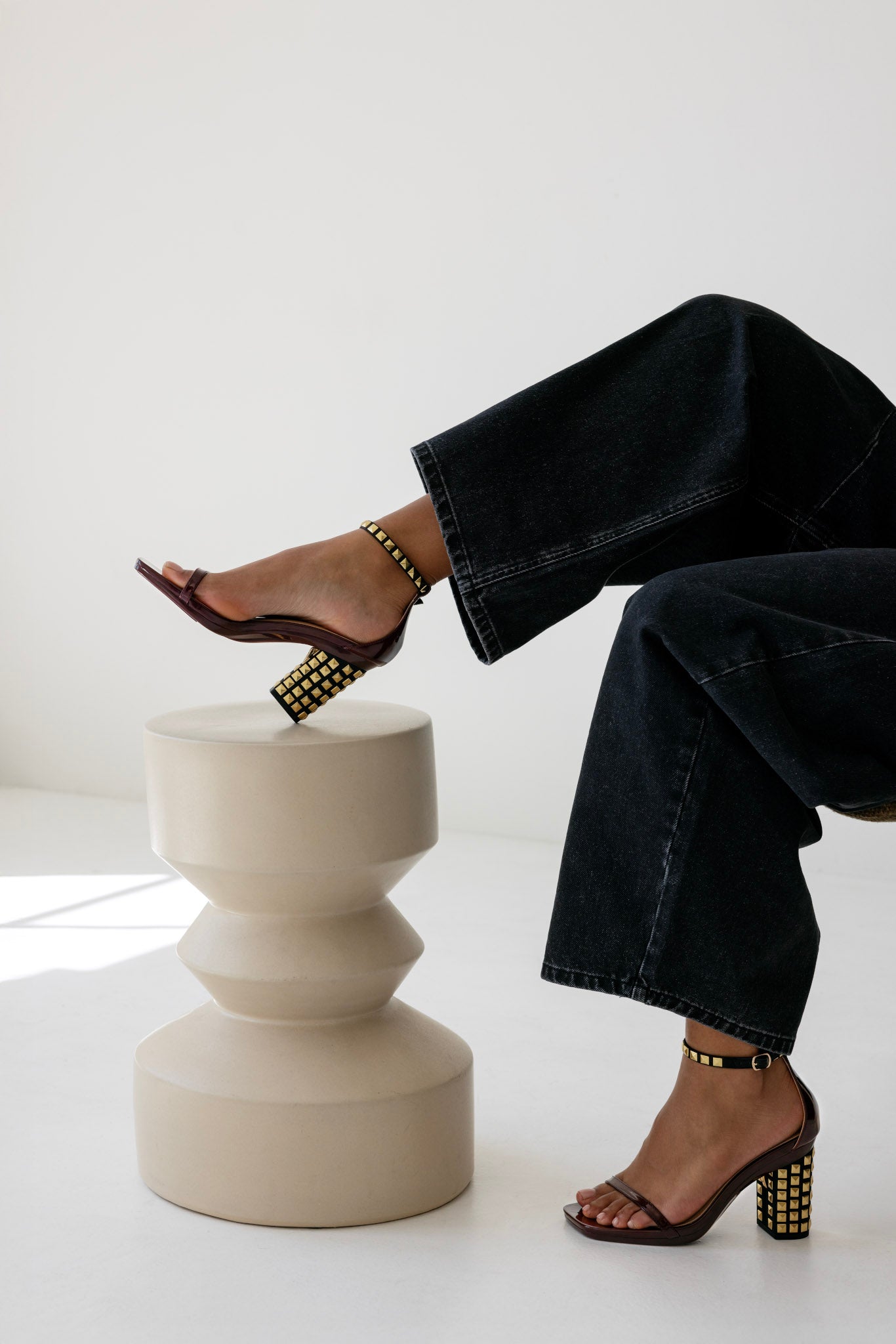 Block Heel Kit 4 Gold Stud