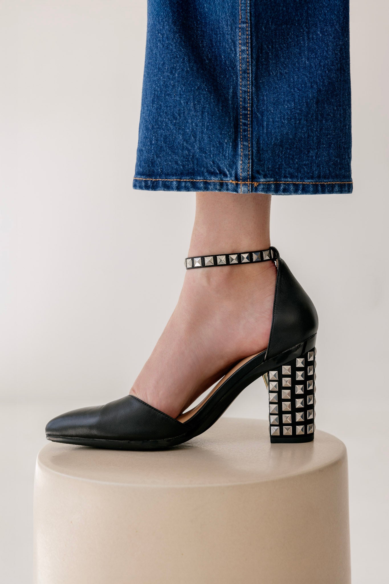 Silver Stud Ankle Strap