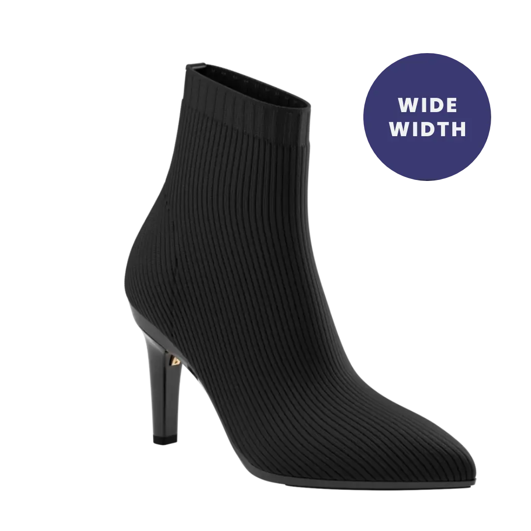 The Bootie Wide Width - Coal Knit 4 Stiletto