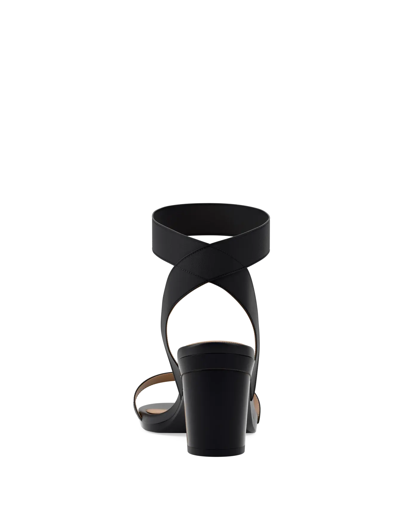 Abby Sandal - Coal Black Elastic 3 Block