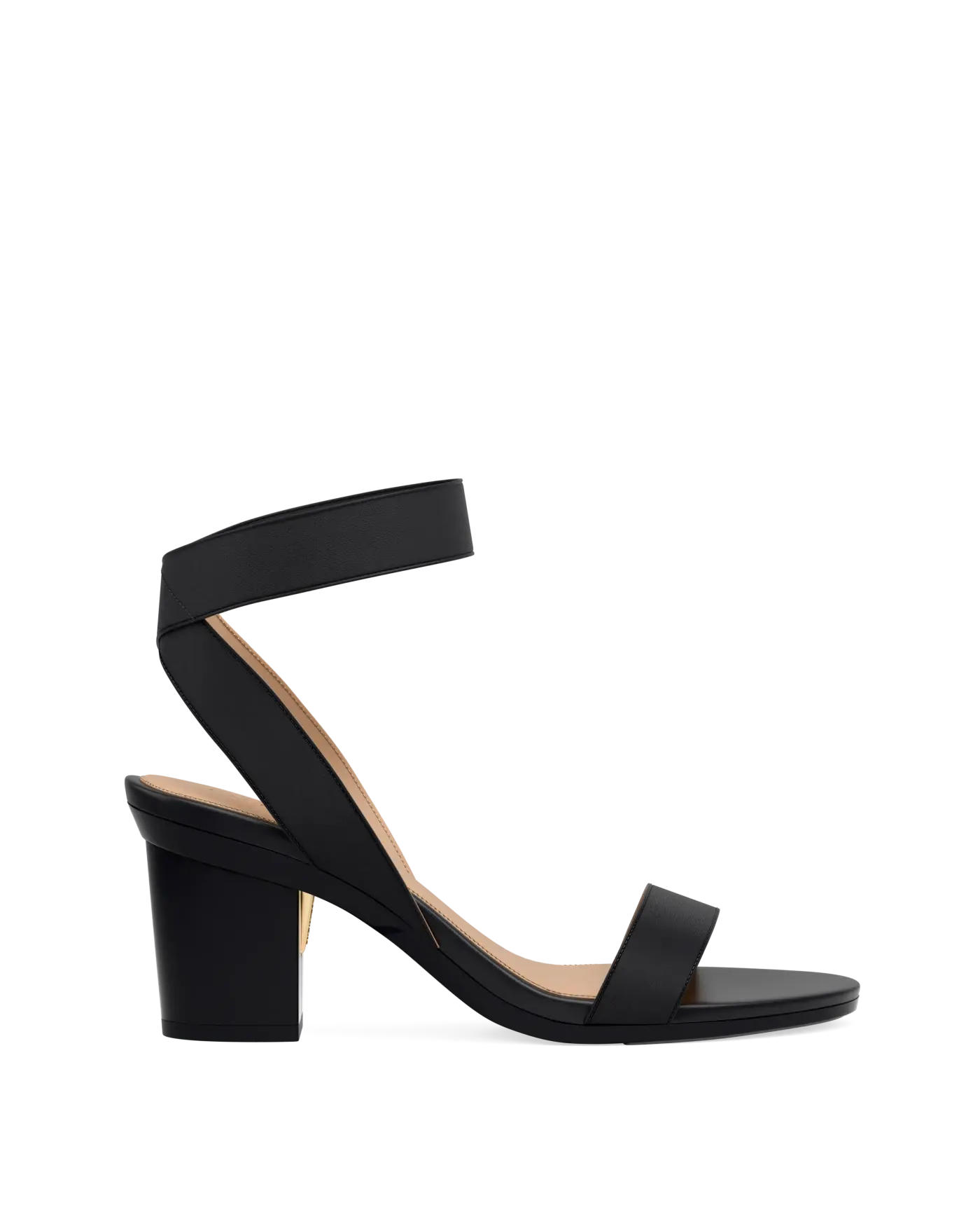 Abby Sandal - Coal Black Elastic 3 Block