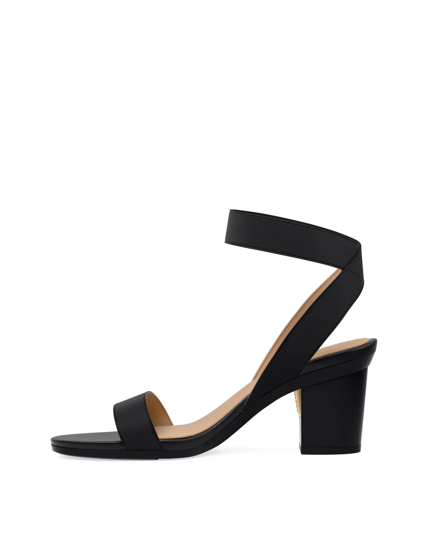 Abby Sandal - Coal Black Elastic 3 Block