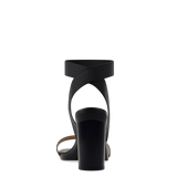 Abby Sandal - Coal Black Elastic 4 Block