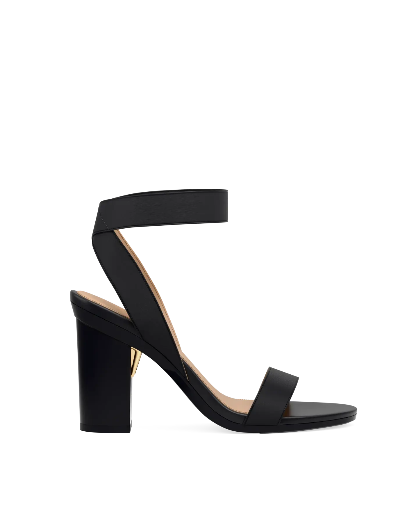 Abby Sandal - Coal Black Elastic 4 Block