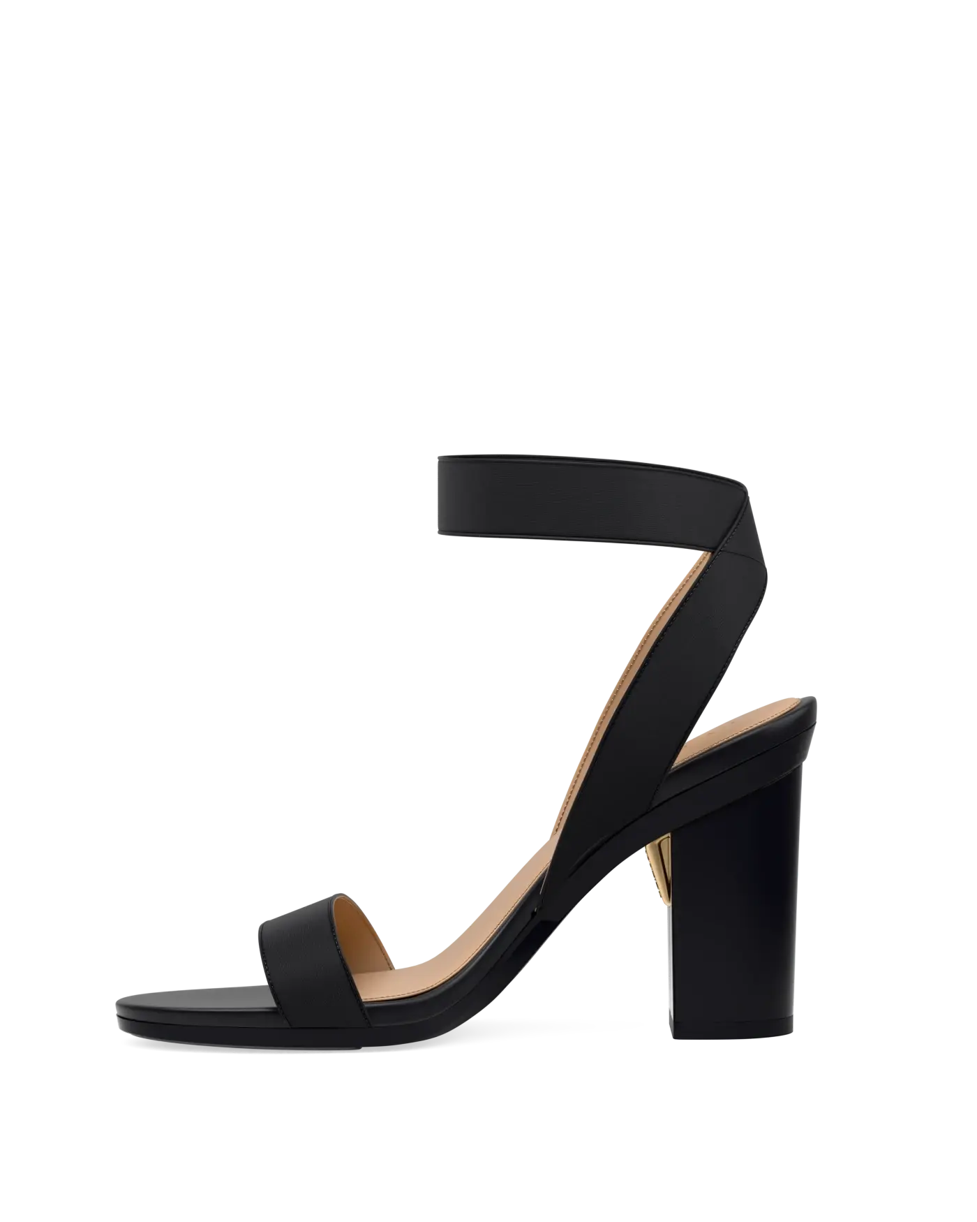 Abby Sandal - Coal Black Elastic 4 Block