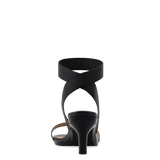 Abby Sandal - Coal Black Elastic 3 Stiletto