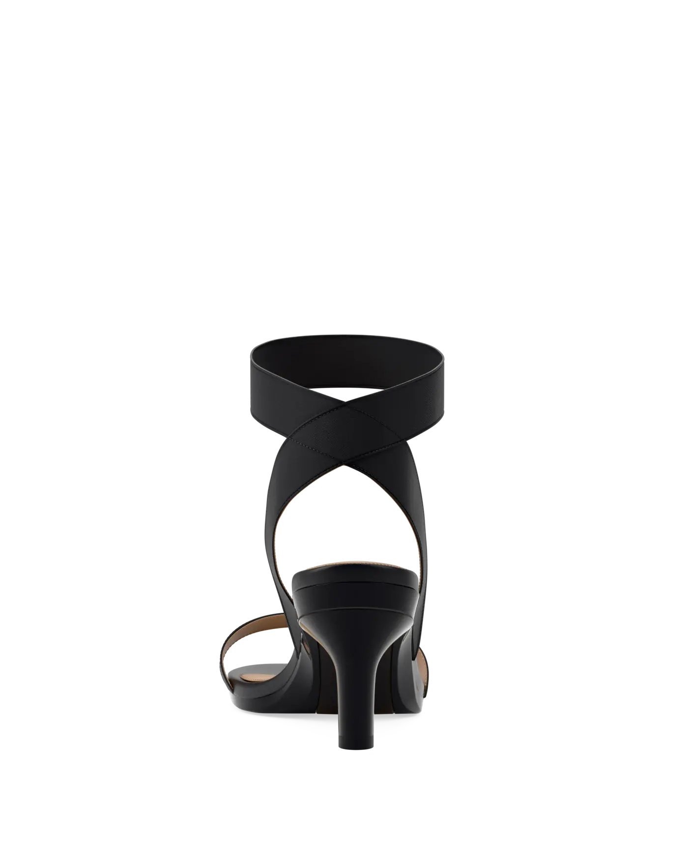 Abby Sandal - Coal Black Elastic 3 Stiletto