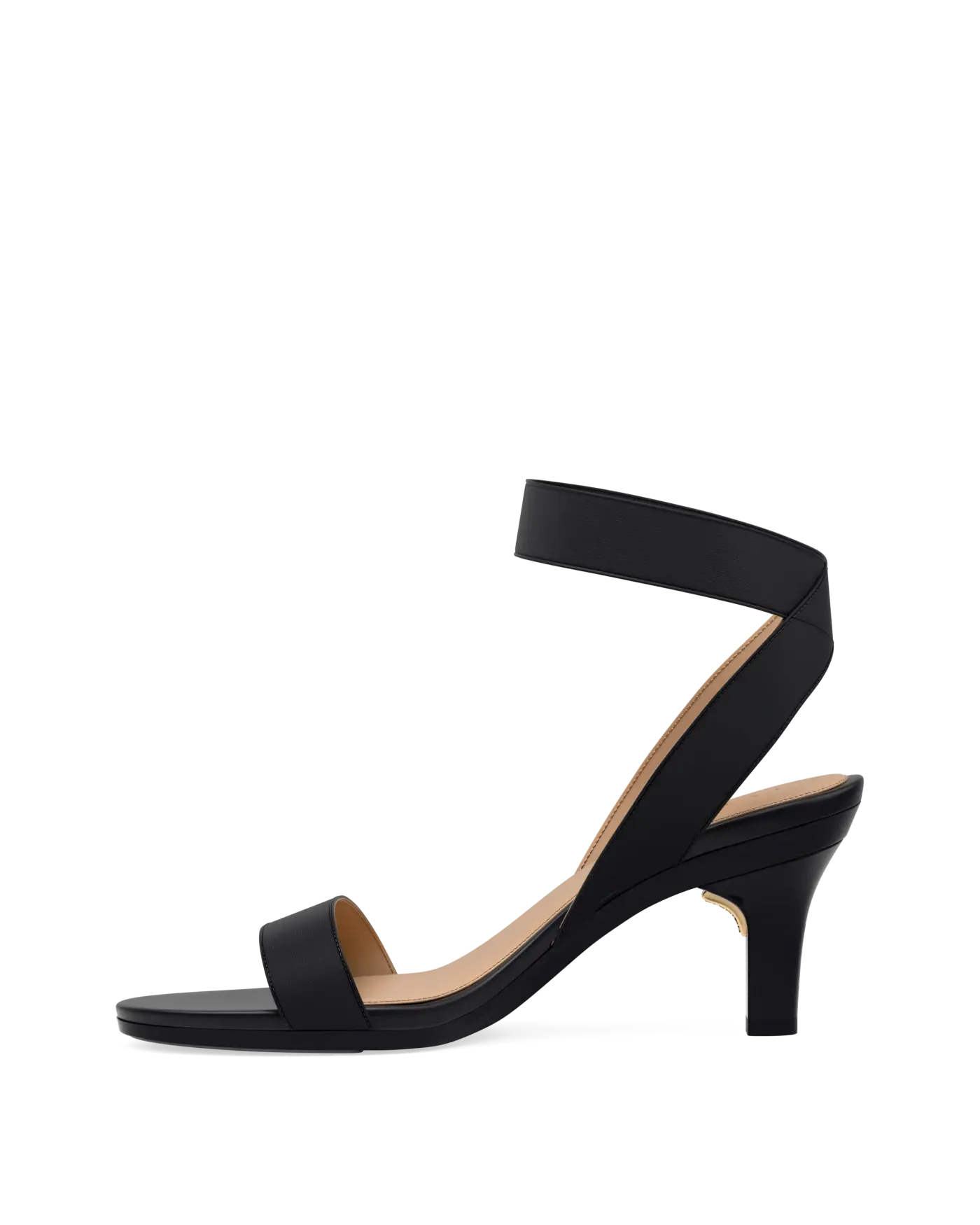 Abby Sandal - Coal Black Elastic 3 Stiletto