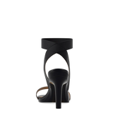 Abby Sandal - Coal Black Elastic 4 Stiletto