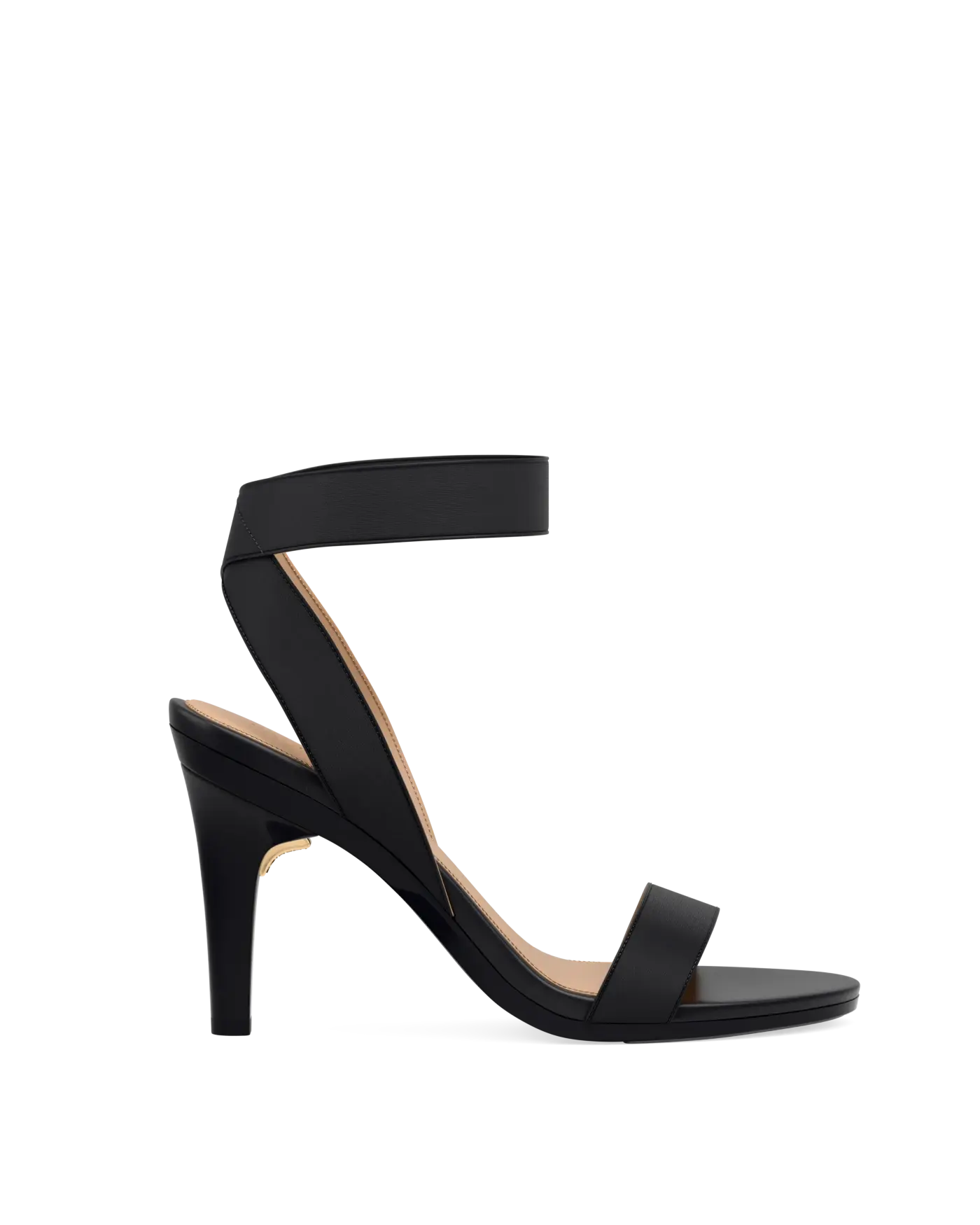 Abby Sandal - Coal Black Elastic 4 Stiletto