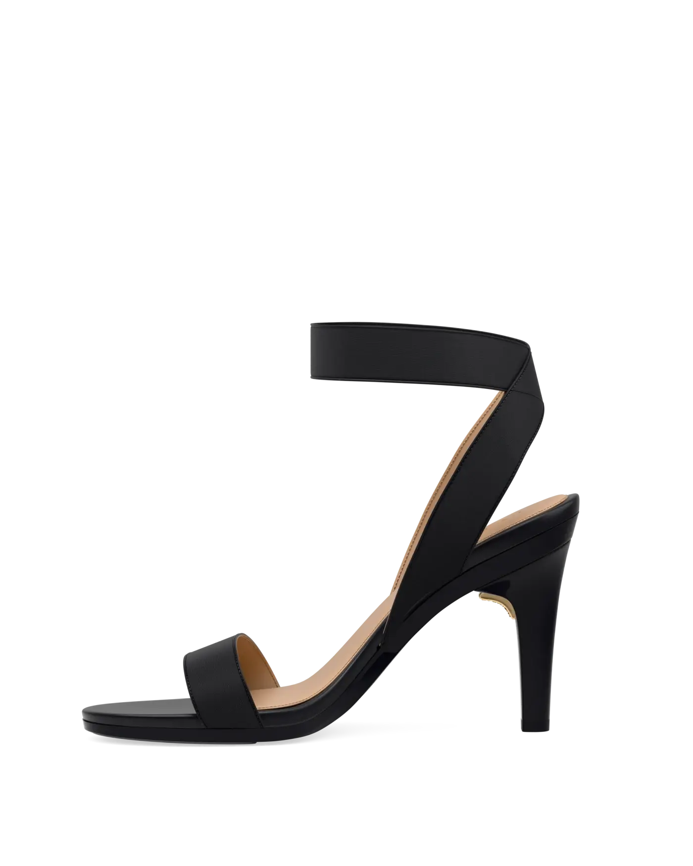 Abby Sandal - Coal Black Elastic 4 Stiletto