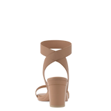 Abby Sandal - Latte Elastic 3 Block