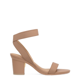 Abby Sandal - Latte Elastic 3 Block