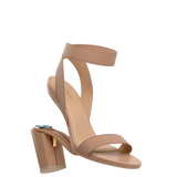 Abby Sandal - Latte Elastic 4 Block