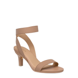 Abby Sandal - Latte Elastic 3 Stiletto