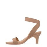 Abby Sandal - Latte Elastic 3 Stiletto