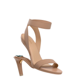 Abby Sandal - Latte Elastic 4 Stiletto