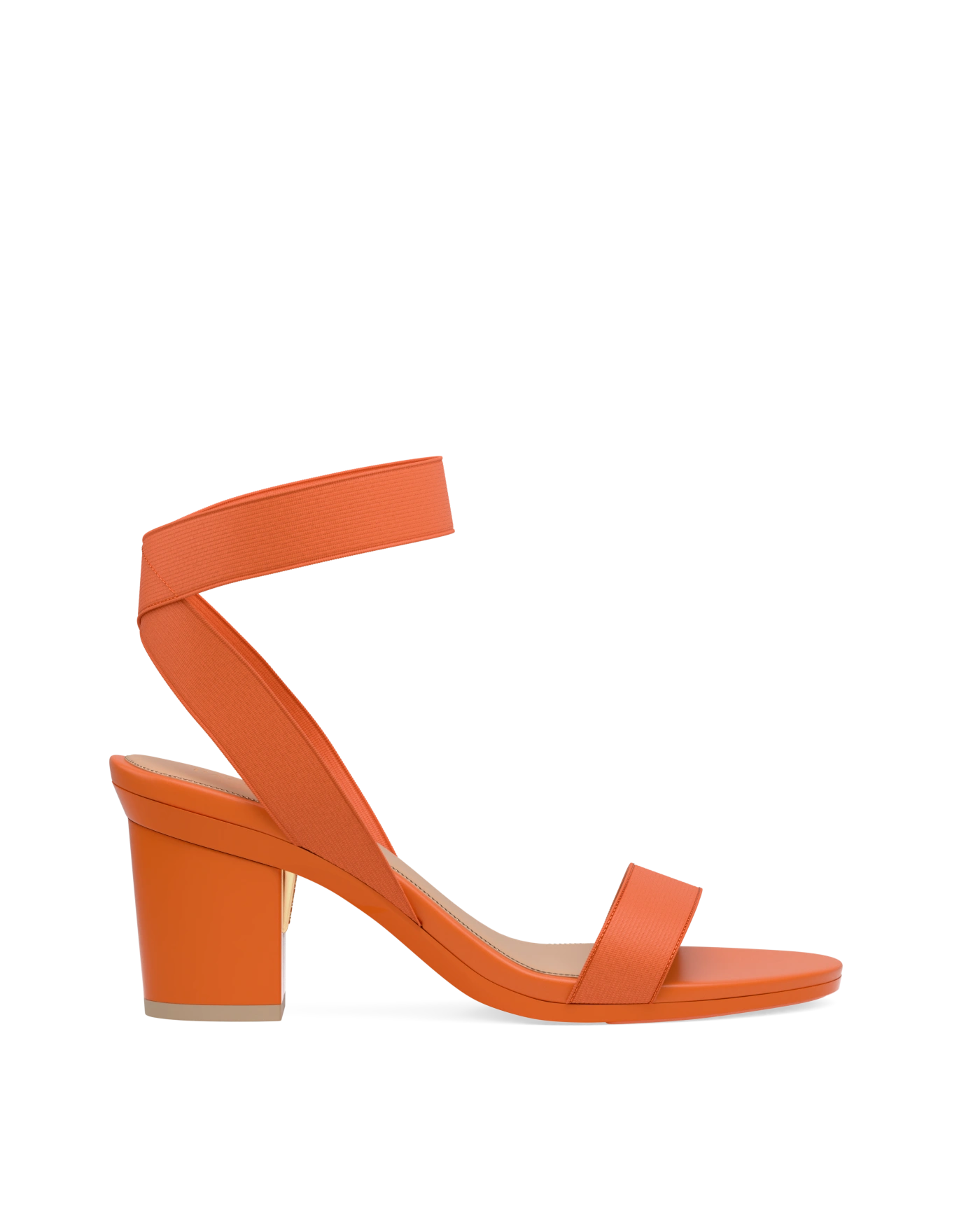 Abby Sandal - Tangerine Elastic 3 Block