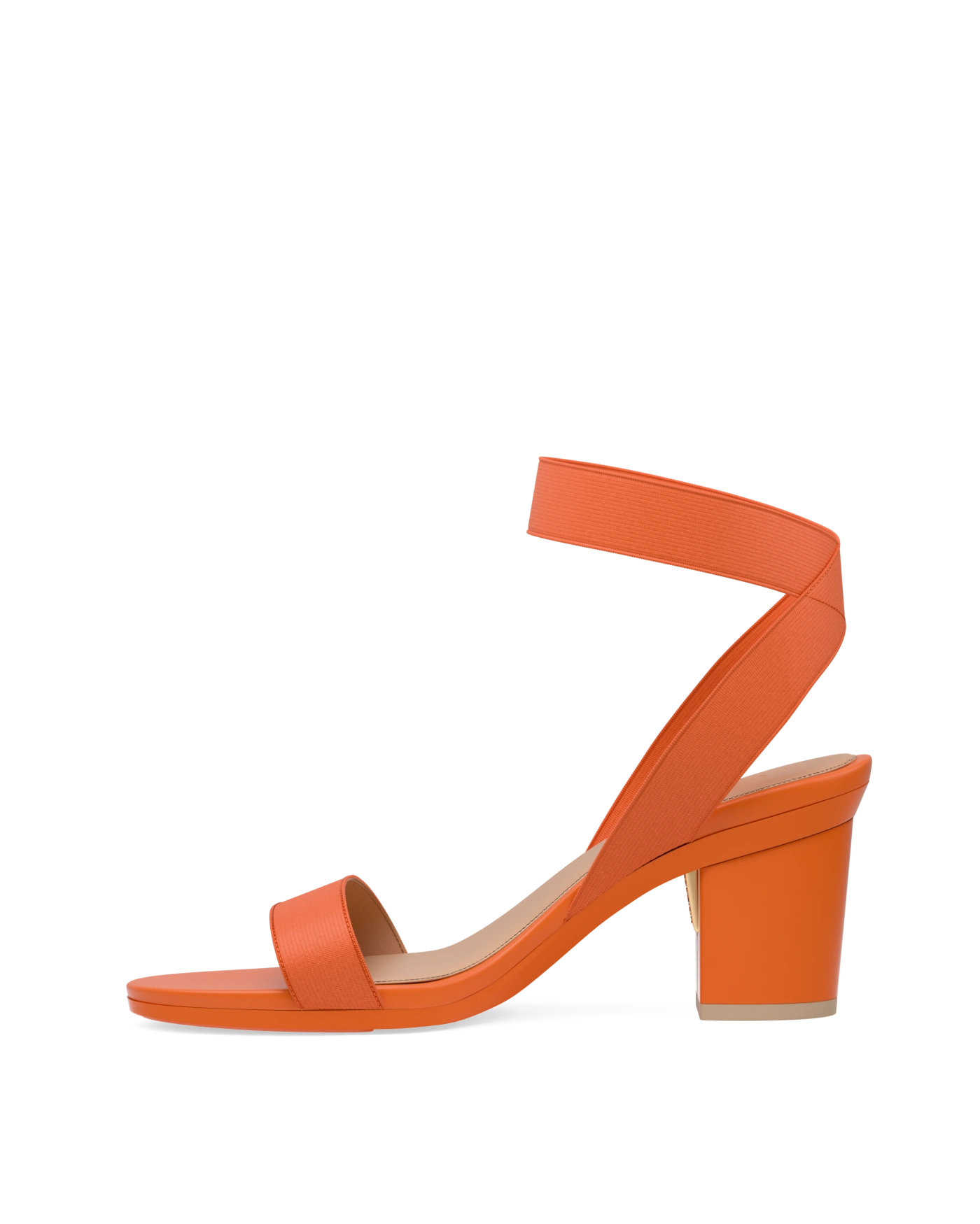 Abby Sandal - Tangerine Elastic 3 Block